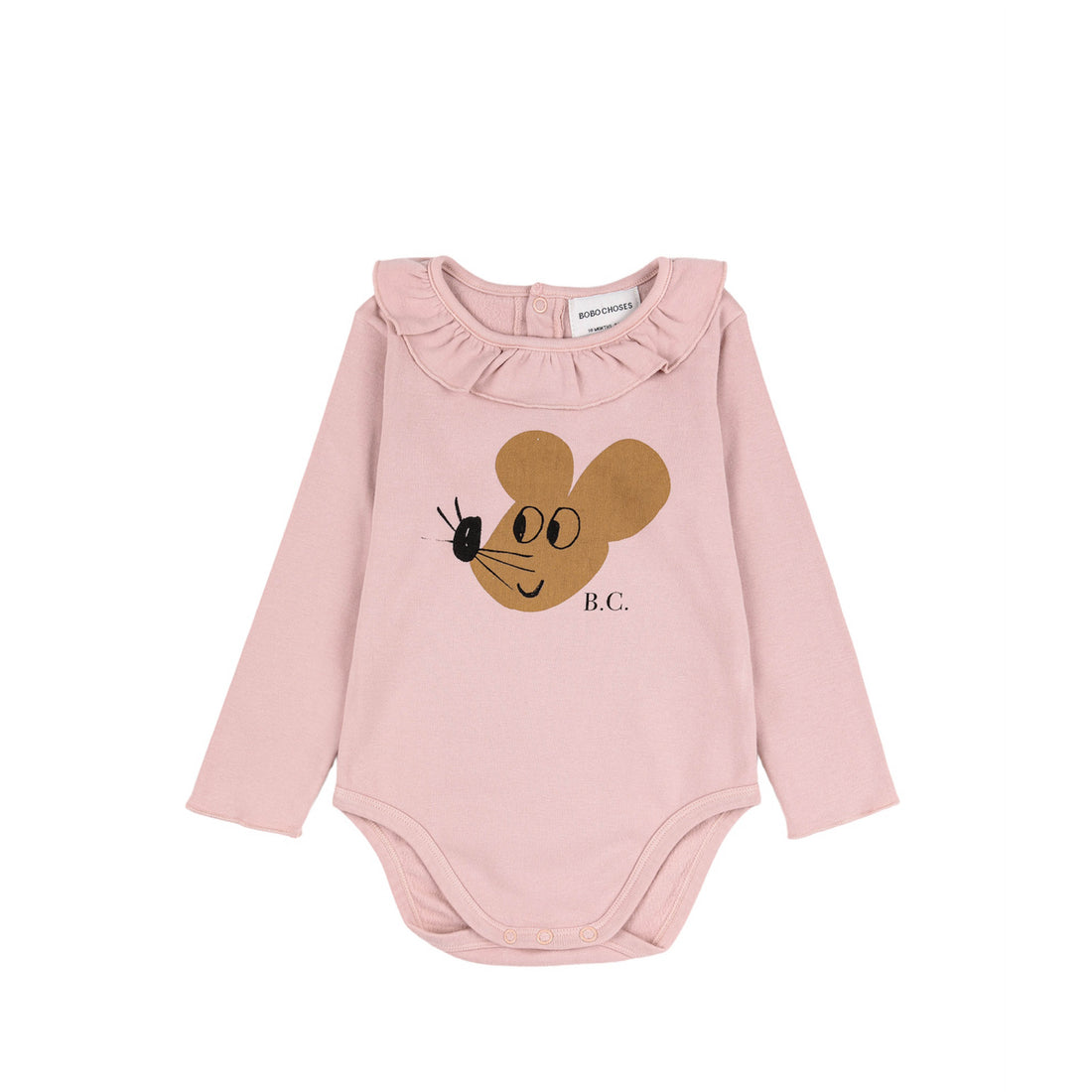 Collared long-sleeve Baby Body with Mouse