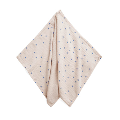 Set of 3, Muslin Burp Cloth in bleu