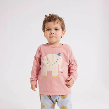 Long-sleeved Baby T-Shirt with Elephant