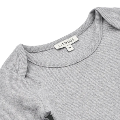 Long-sleeved Baby Rib Body in light grey melange