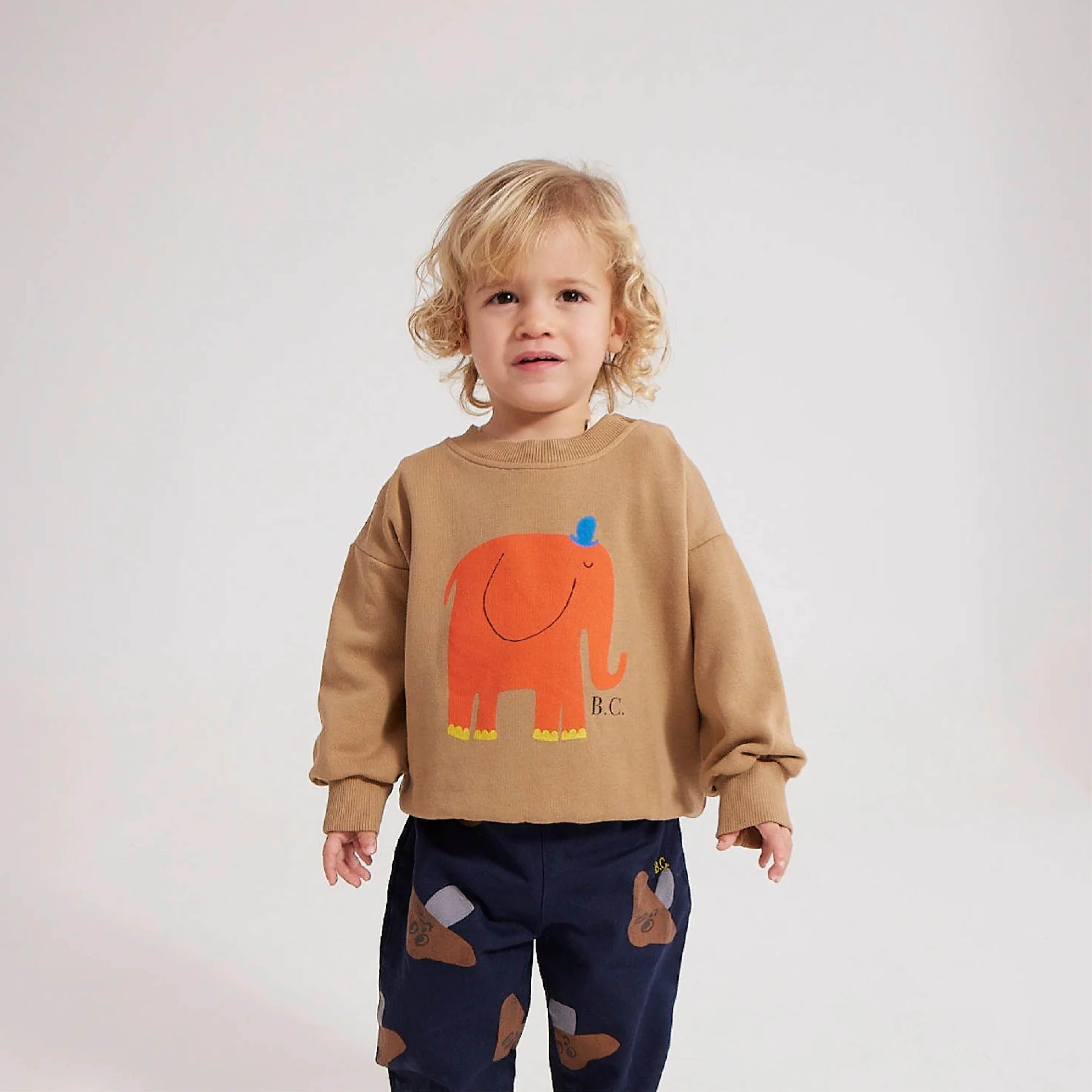 Long-sleeved Baby Sweater with Elephant