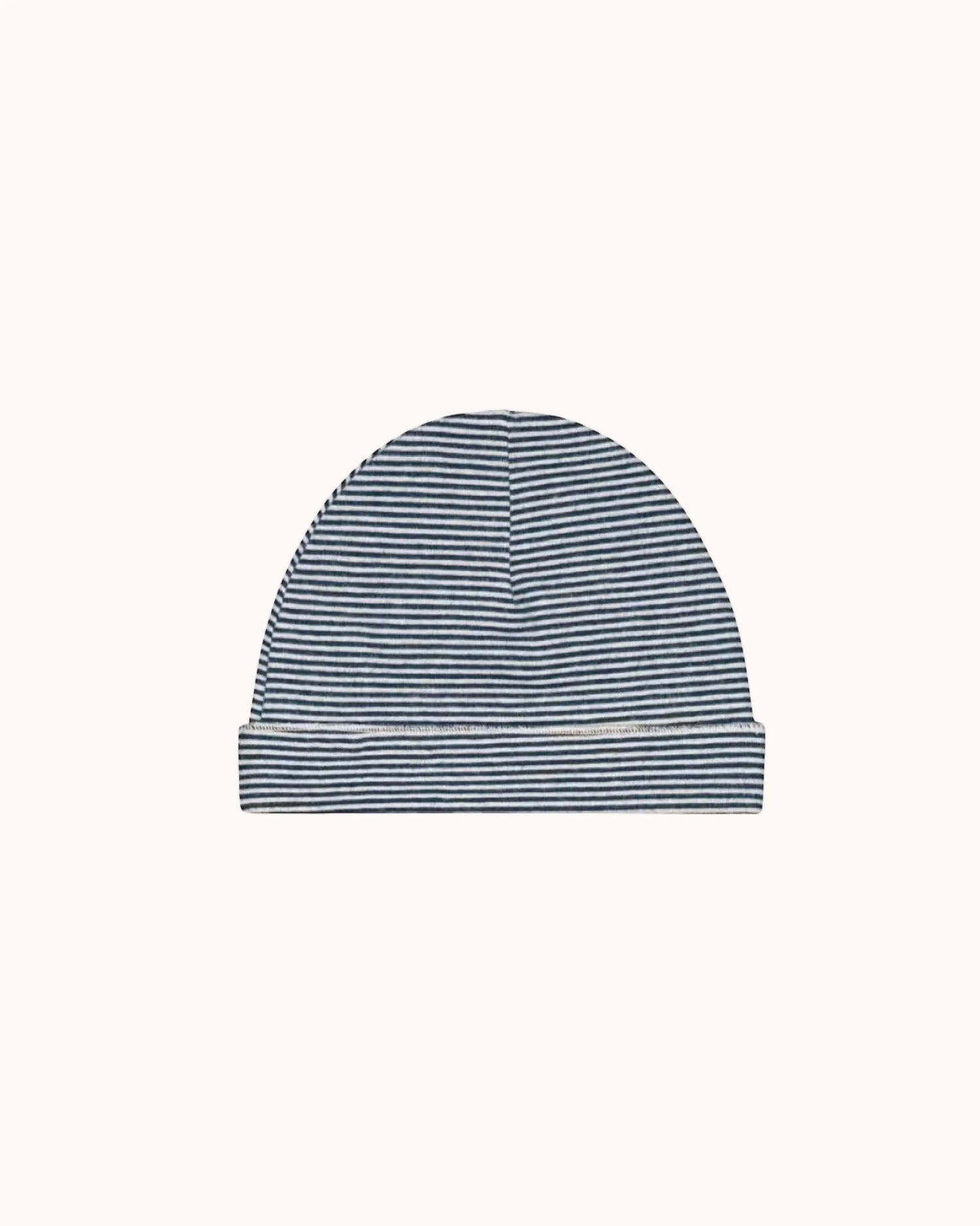 Baby Beanie in blue grey/cream