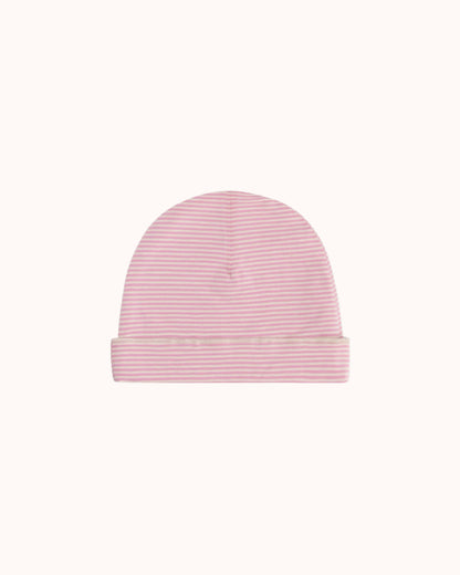 Baby Beanie in bubblegum/cream
