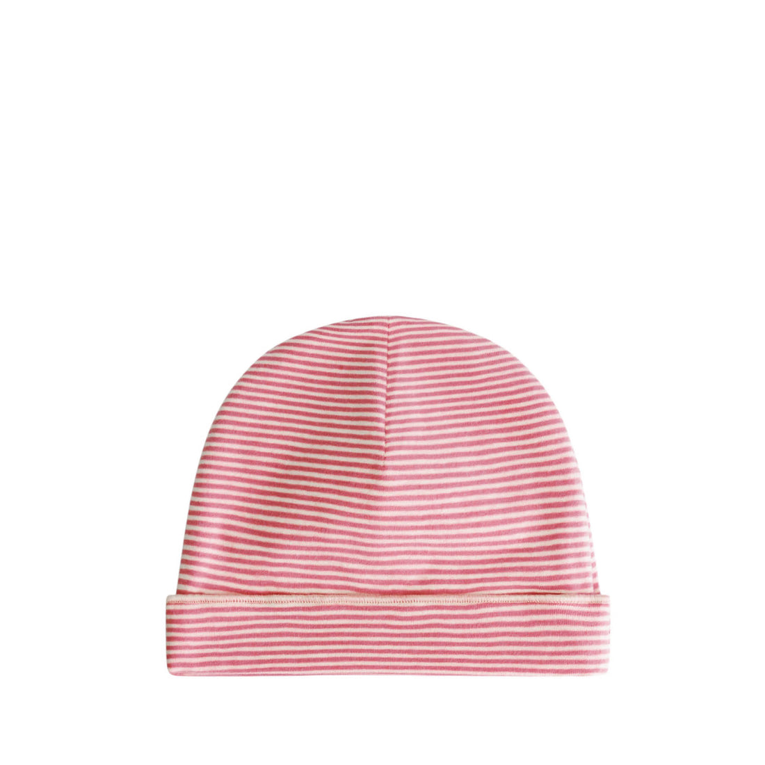 Baby Beanie in cherry/cream