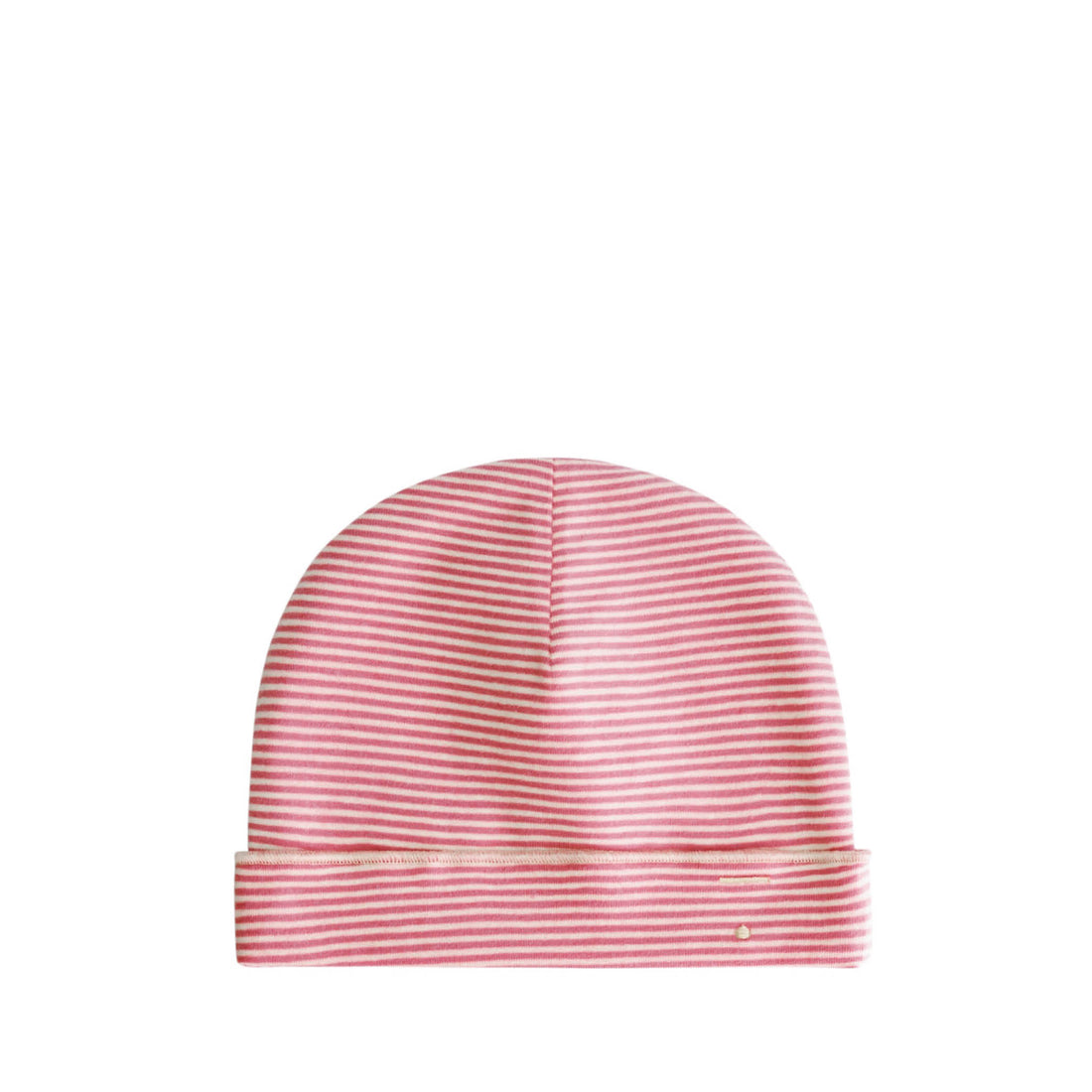 Baby Beanie in cherry/cream