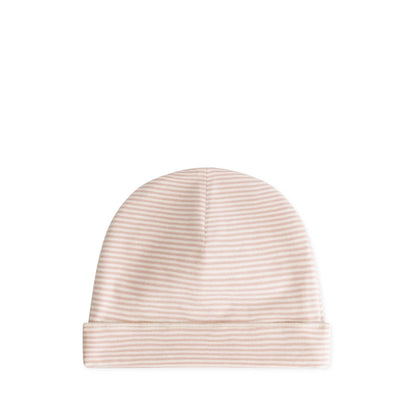 Baby Beanie in faded pink/cream