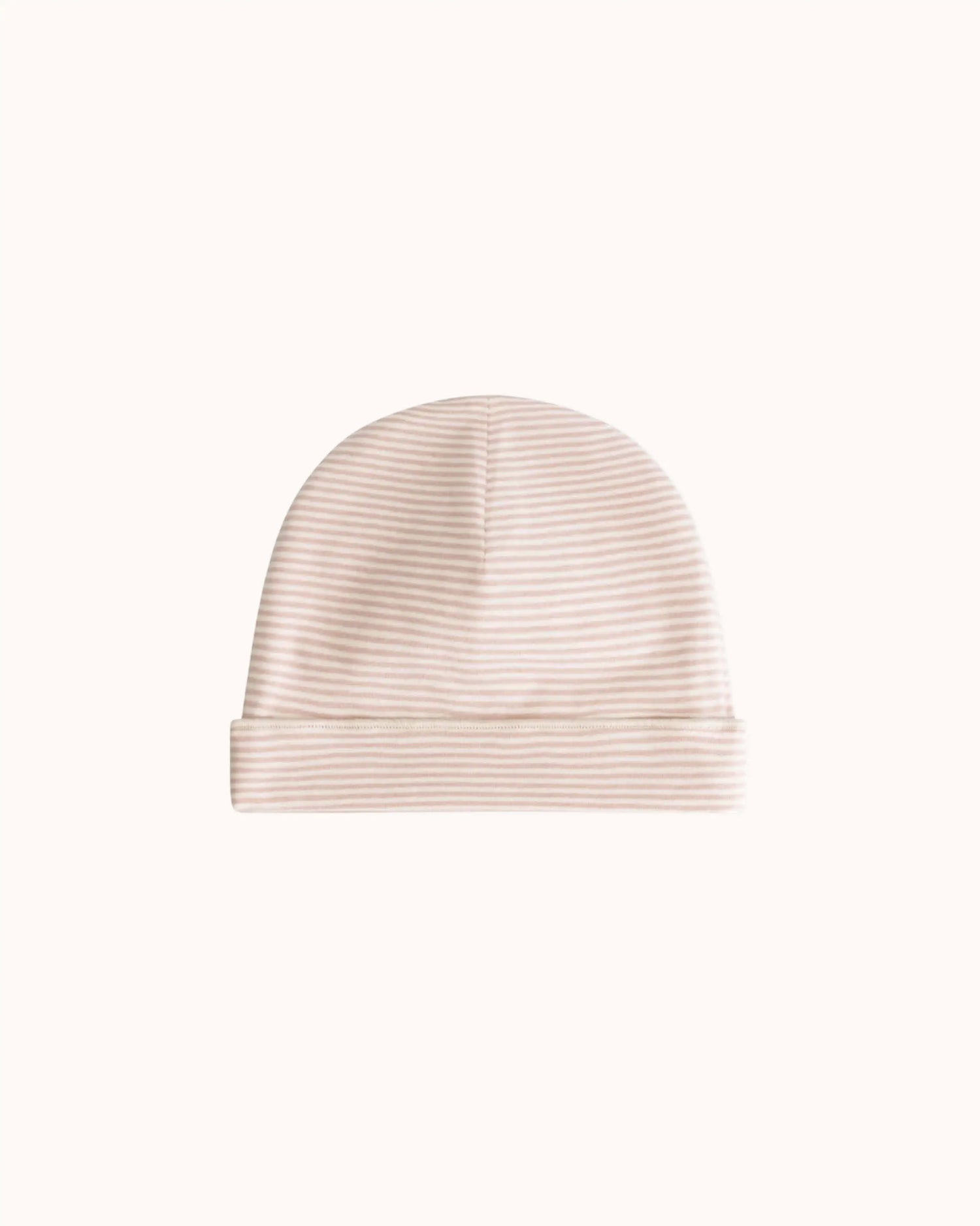 Baby Beanie in faded pink/cream
