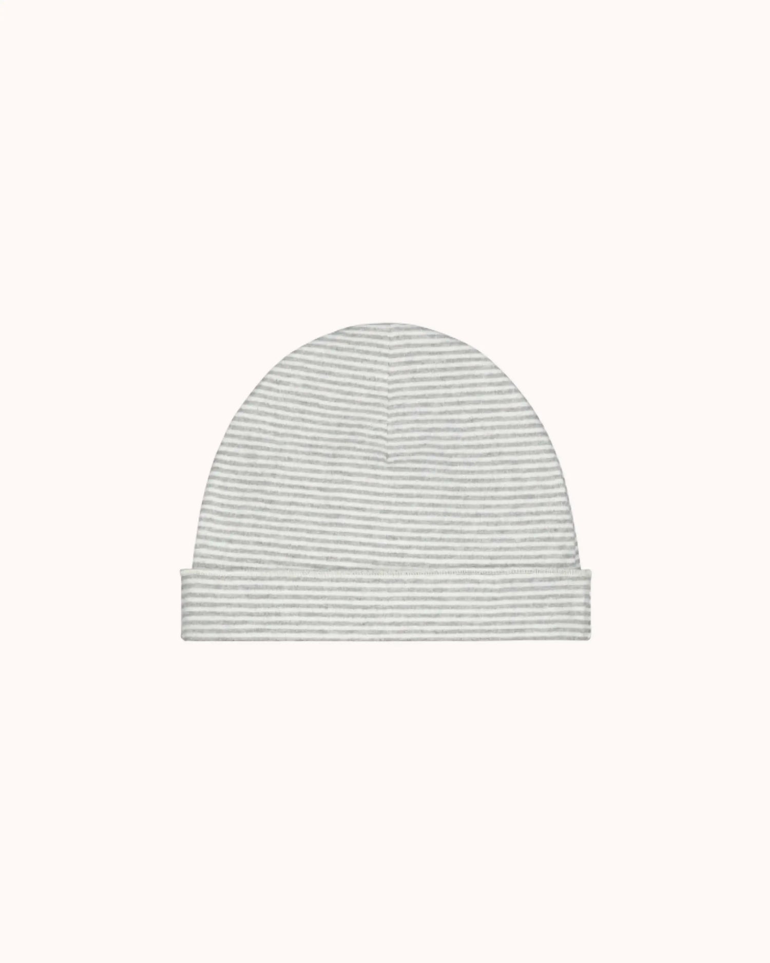 Baby Beanie in grey melange/cream