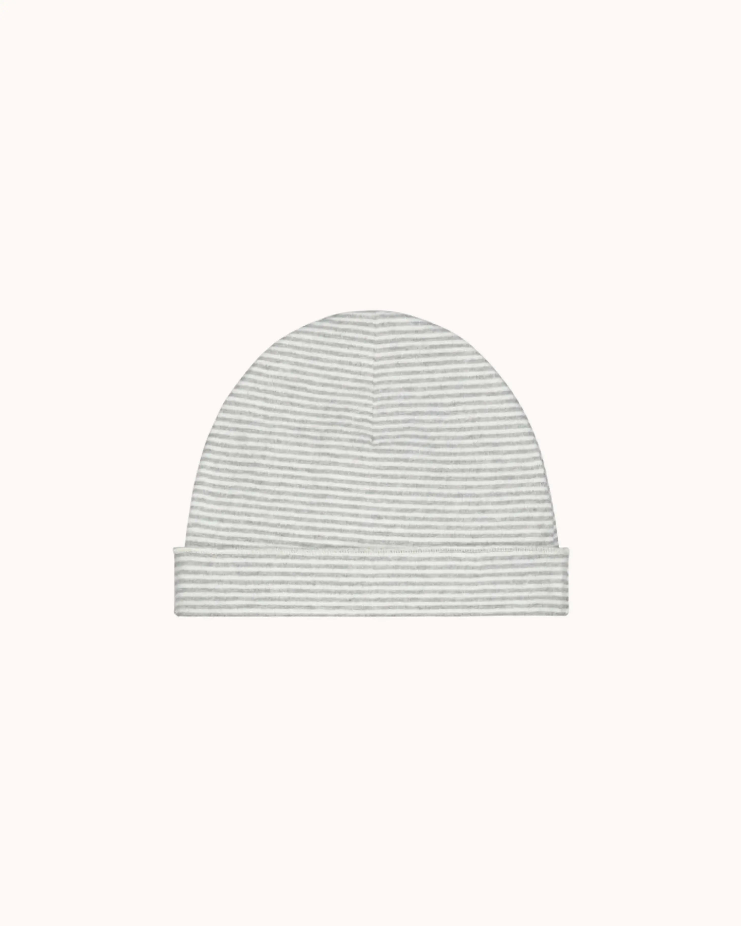 Baby Beanie in grey melange/cream