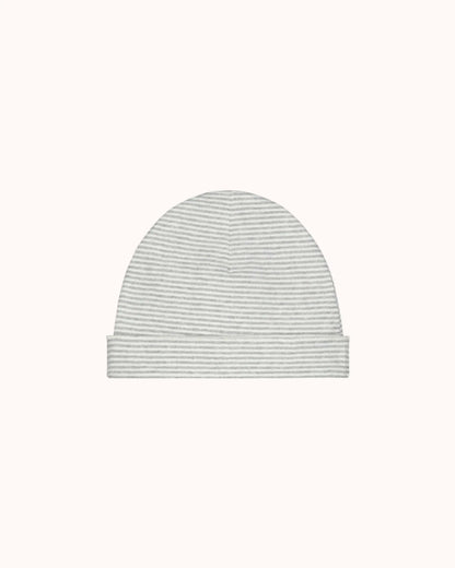 Baby Beanie in grey melange/cream