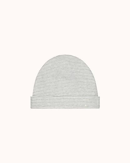 Baby Beanie in grey melange/cream