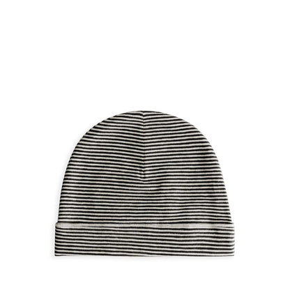 Baby Beanie in nearly black/cream
