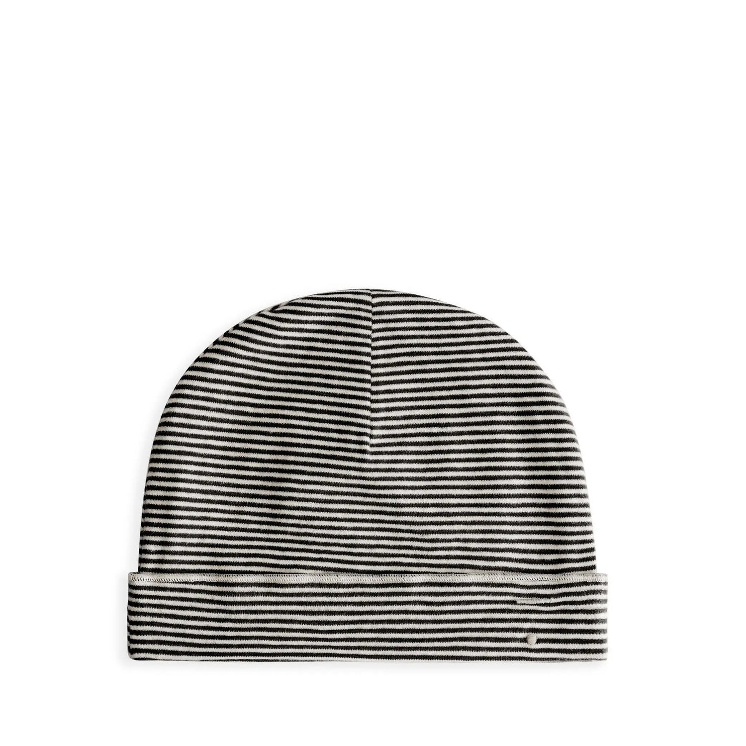 Baby Beanie in nearly black/cream