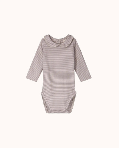 Baby Body mit Kragen in berry/cream
