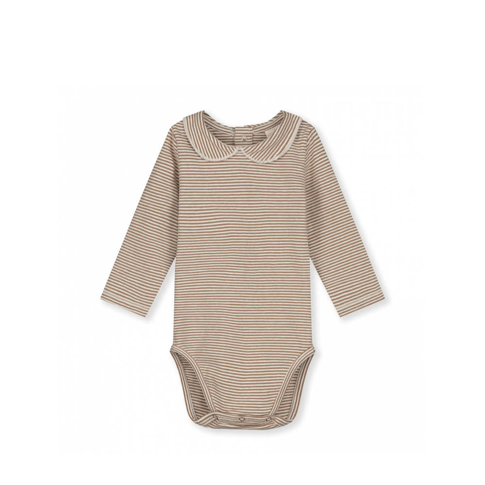 Baby Body mit Kragen in biscuit/cream