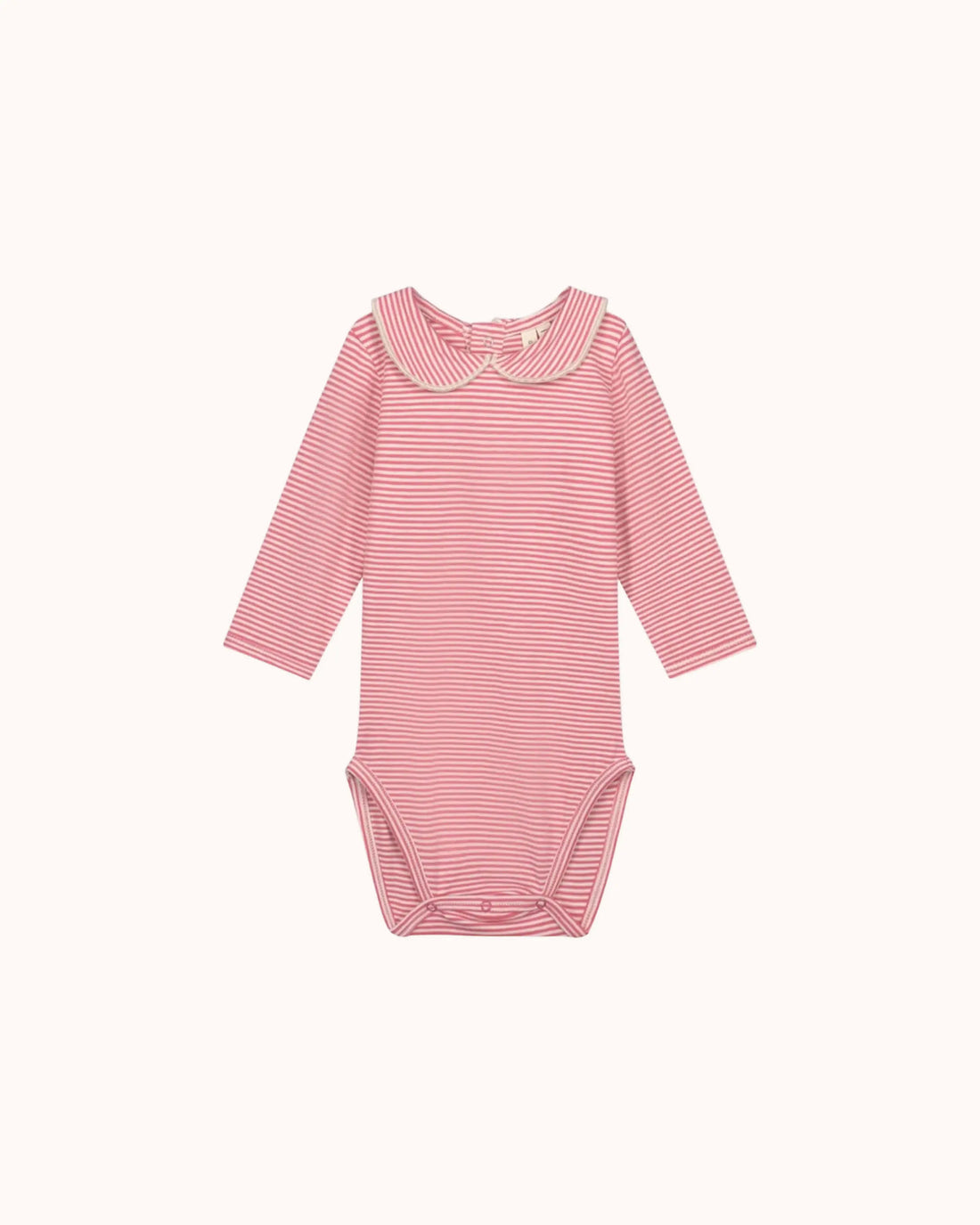 Baby Body mit Kragen in cherry/cream