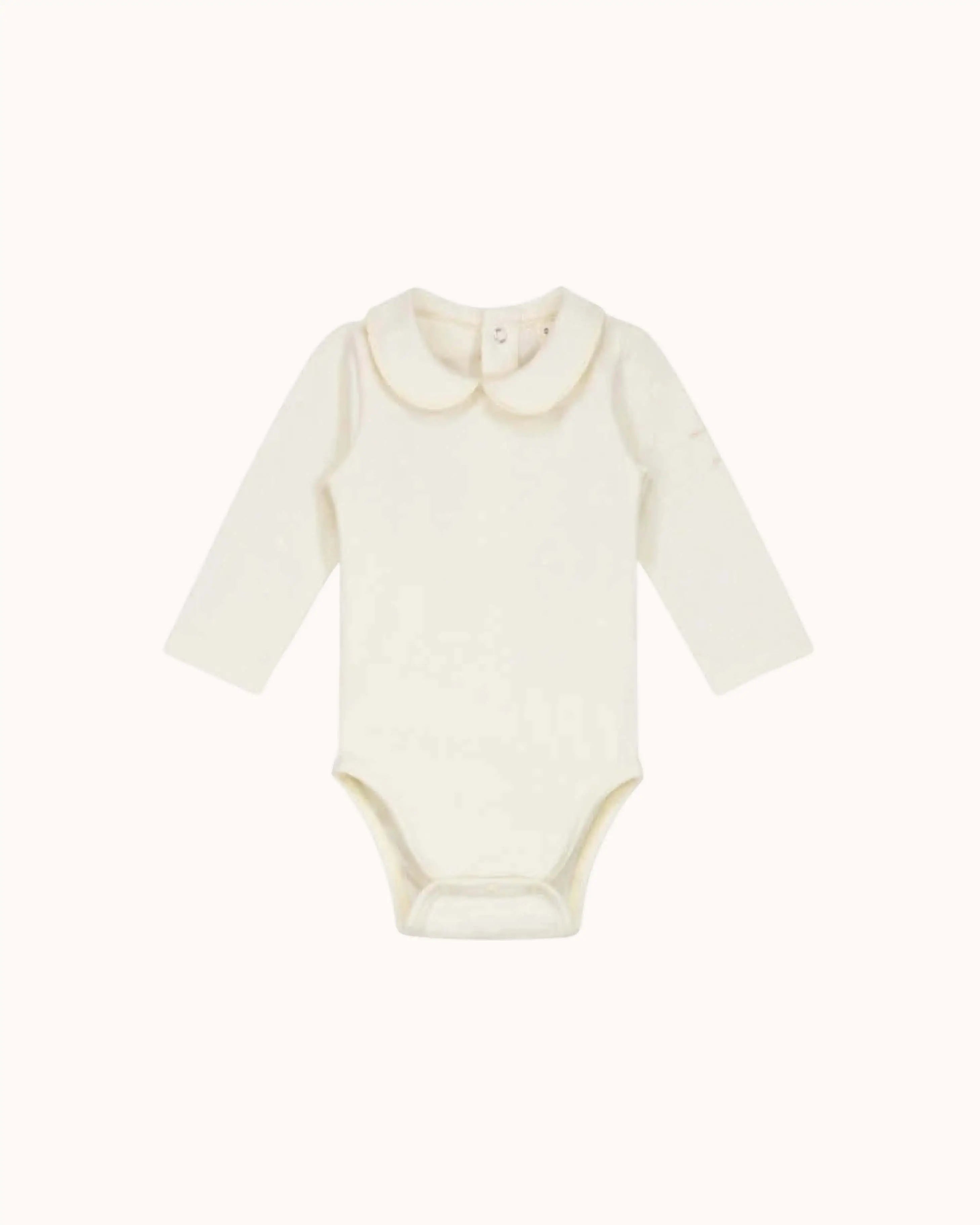 Baby Body mit Kragen in cream
