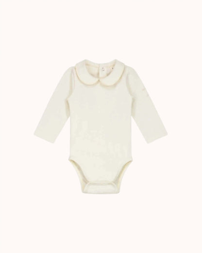 Baby Body mit Kragen in cream
