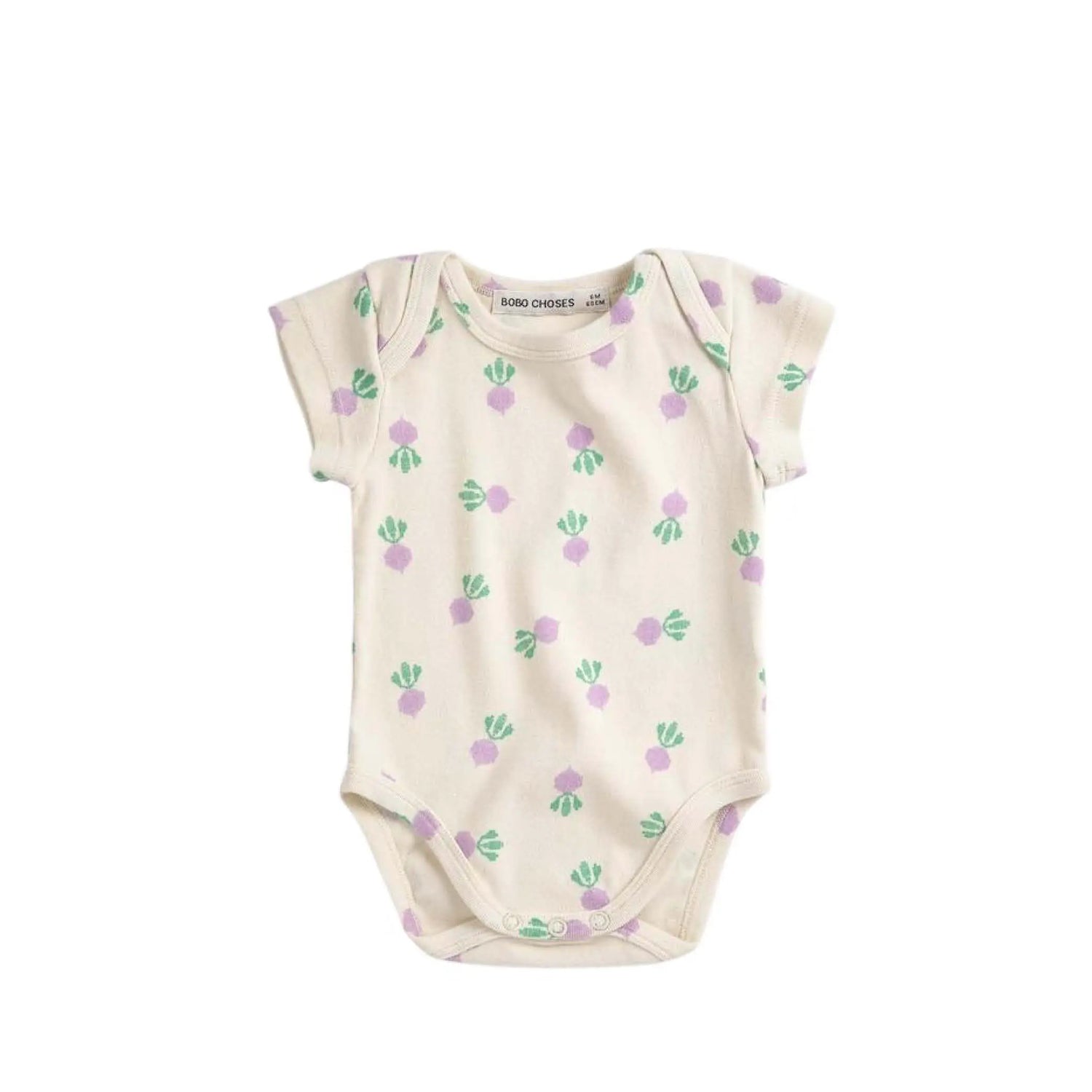 Short-sleeved Baby Body Pixel Sugar Beet All Over