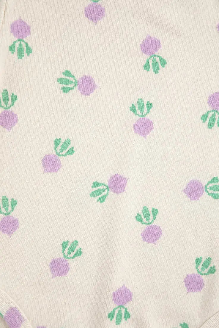 Short-sleeved Baby Body Pixel Sugar Beet All Over