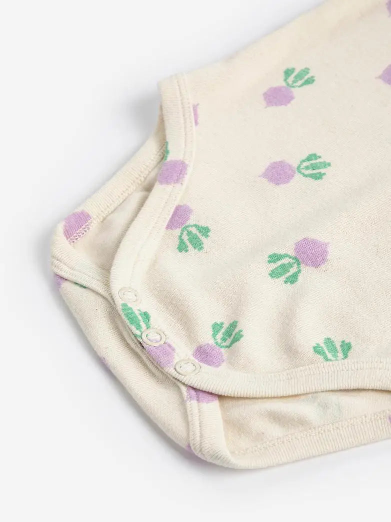 Short-sleeved Baby Body Pixel Sugar Beet All Over