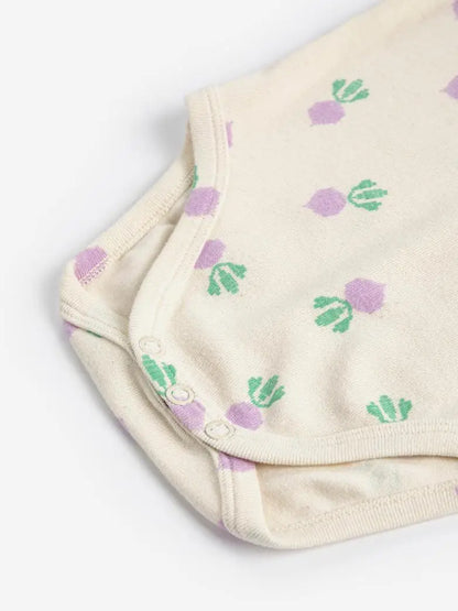 Short-sleeved Baby Body Pixel Sugar Beet All Over