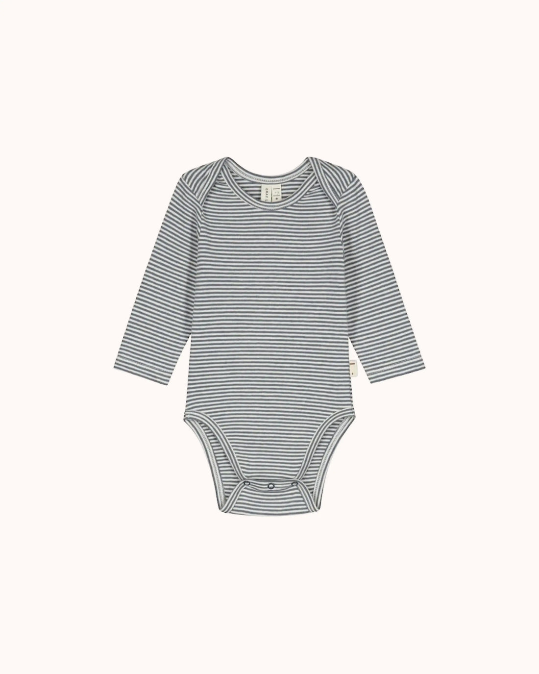Langärmliger Baby Body in blue grey/cream