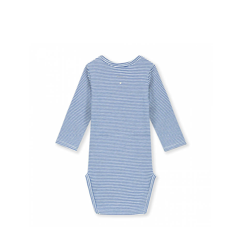 Long-sleeved Baby Body in blue moon/cream