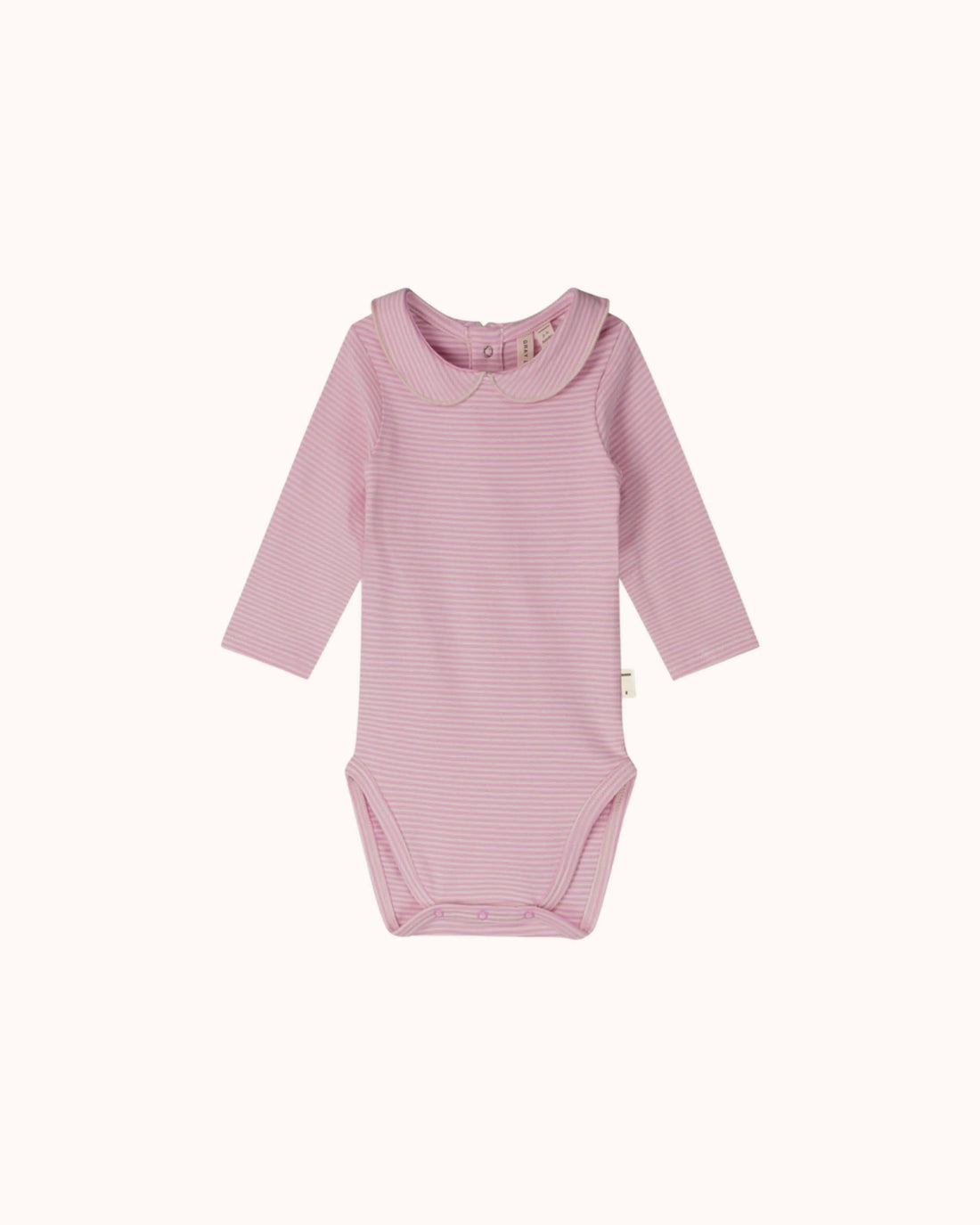 Baby Body mit Kragen in bubblegum/cream