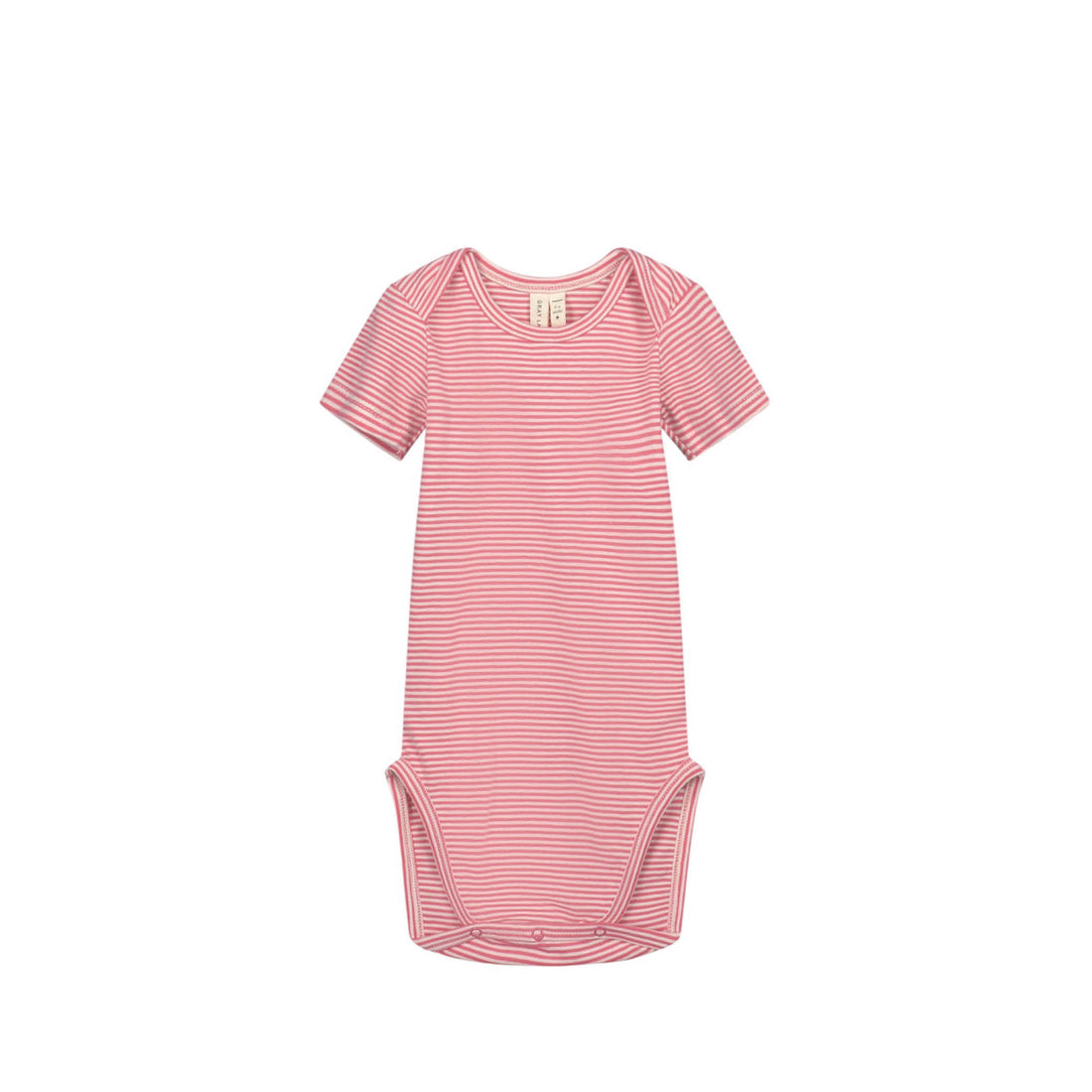 Short-sleeved Baby Body in cherry/cream