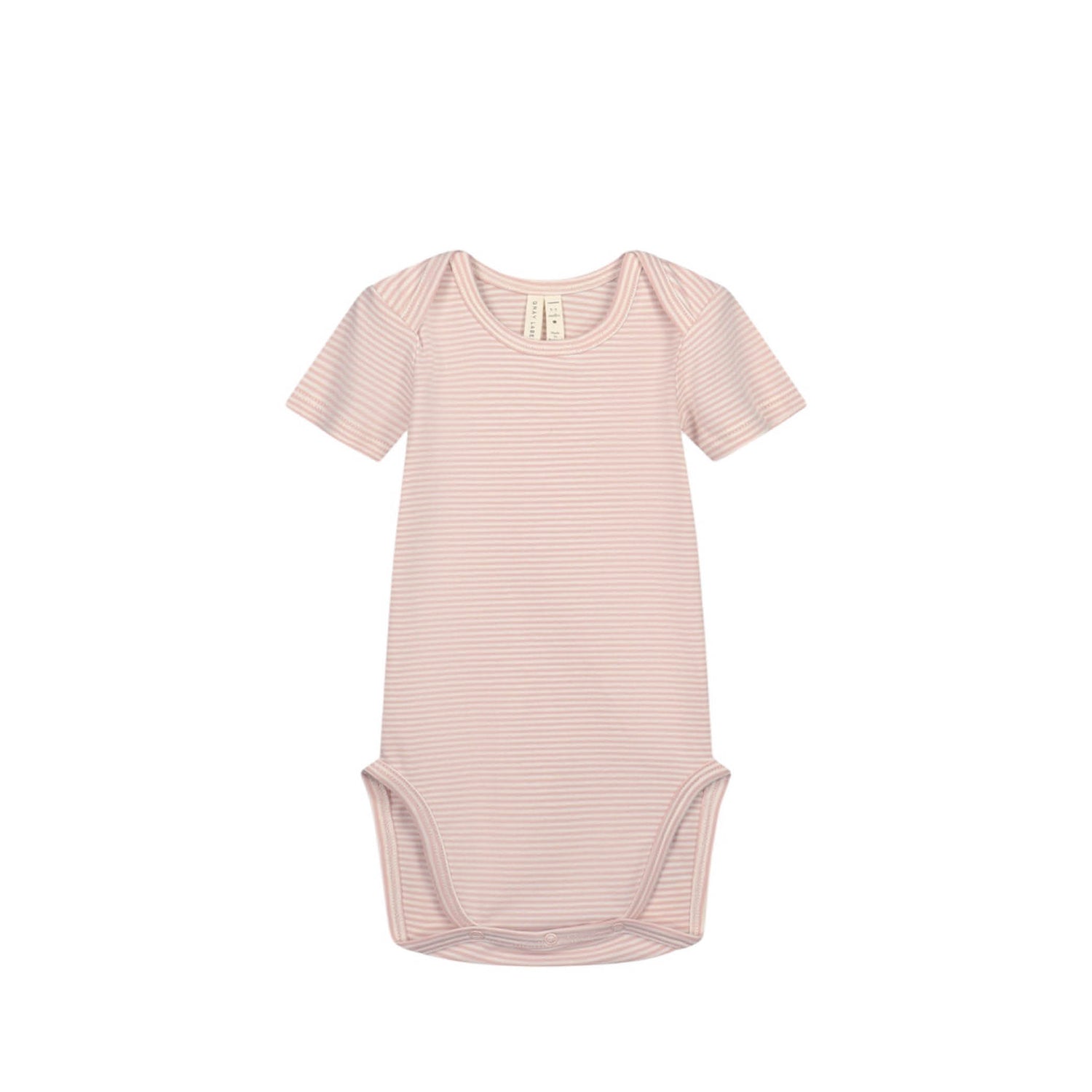 Short-sleeved Baby Body in faded pink/cream