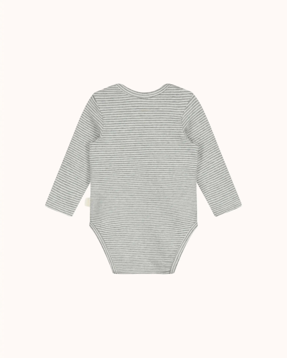Langärmliger Baby Body in grey melange/cream