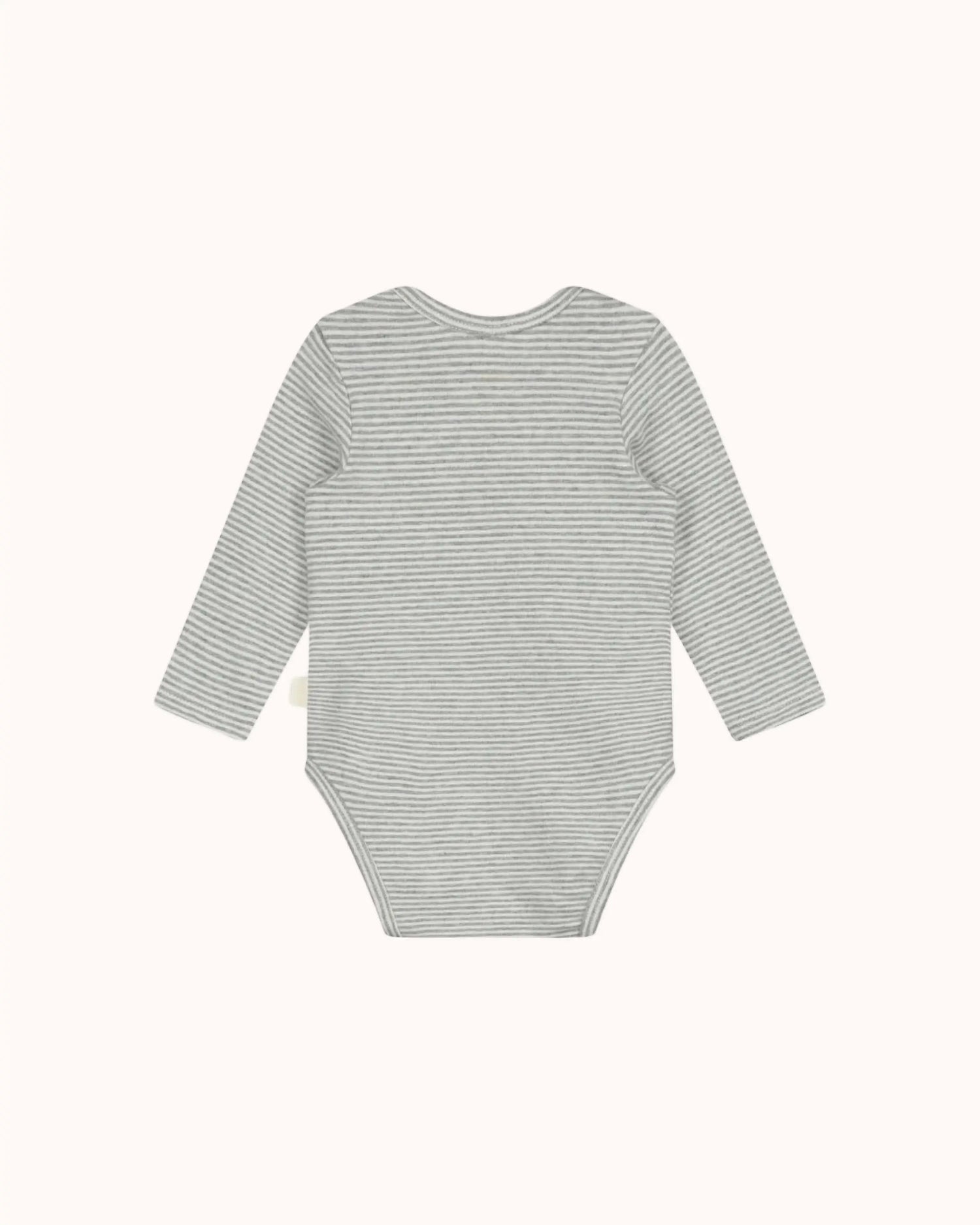Langärmliger Baby Body in grey melange/cream