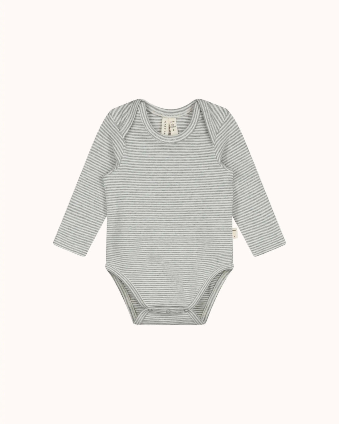 Langärmliger Baby Body in grey melange/cream