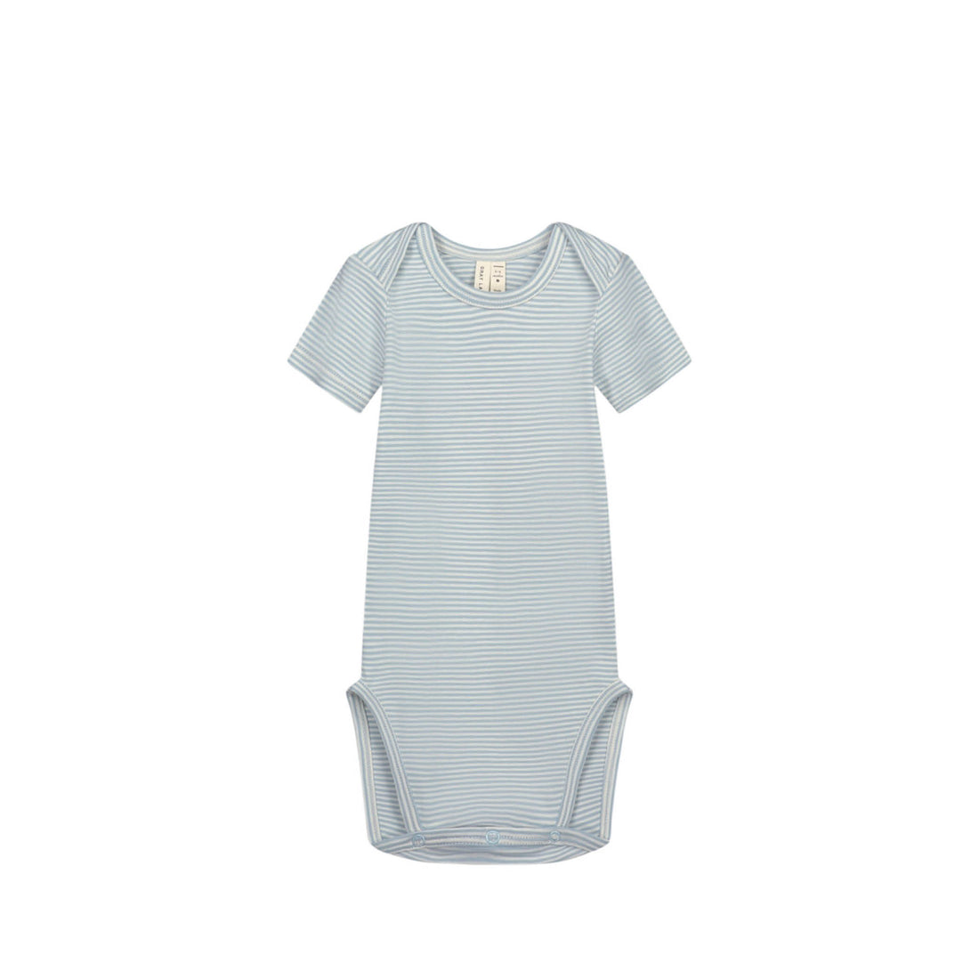 Kurzärmliger Baby Body in sky/cream