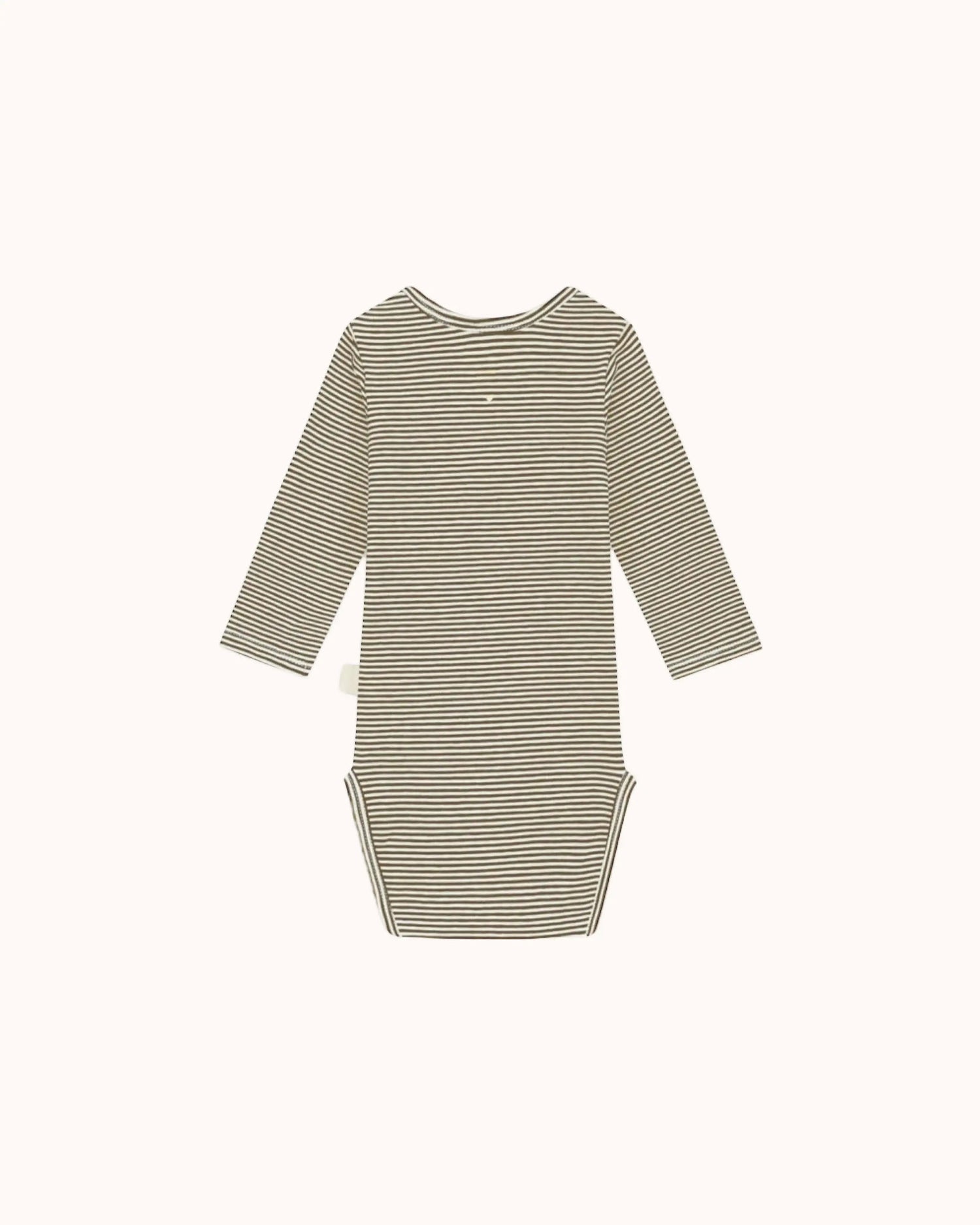 Long-sleeved Baby Body in woody/cream