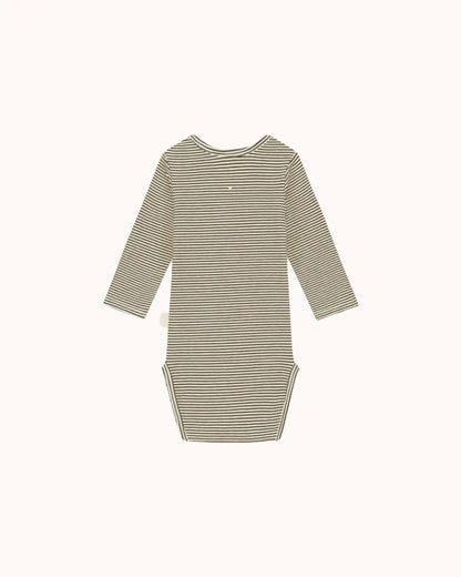 Long-sleeved Baby Body in woody/cream