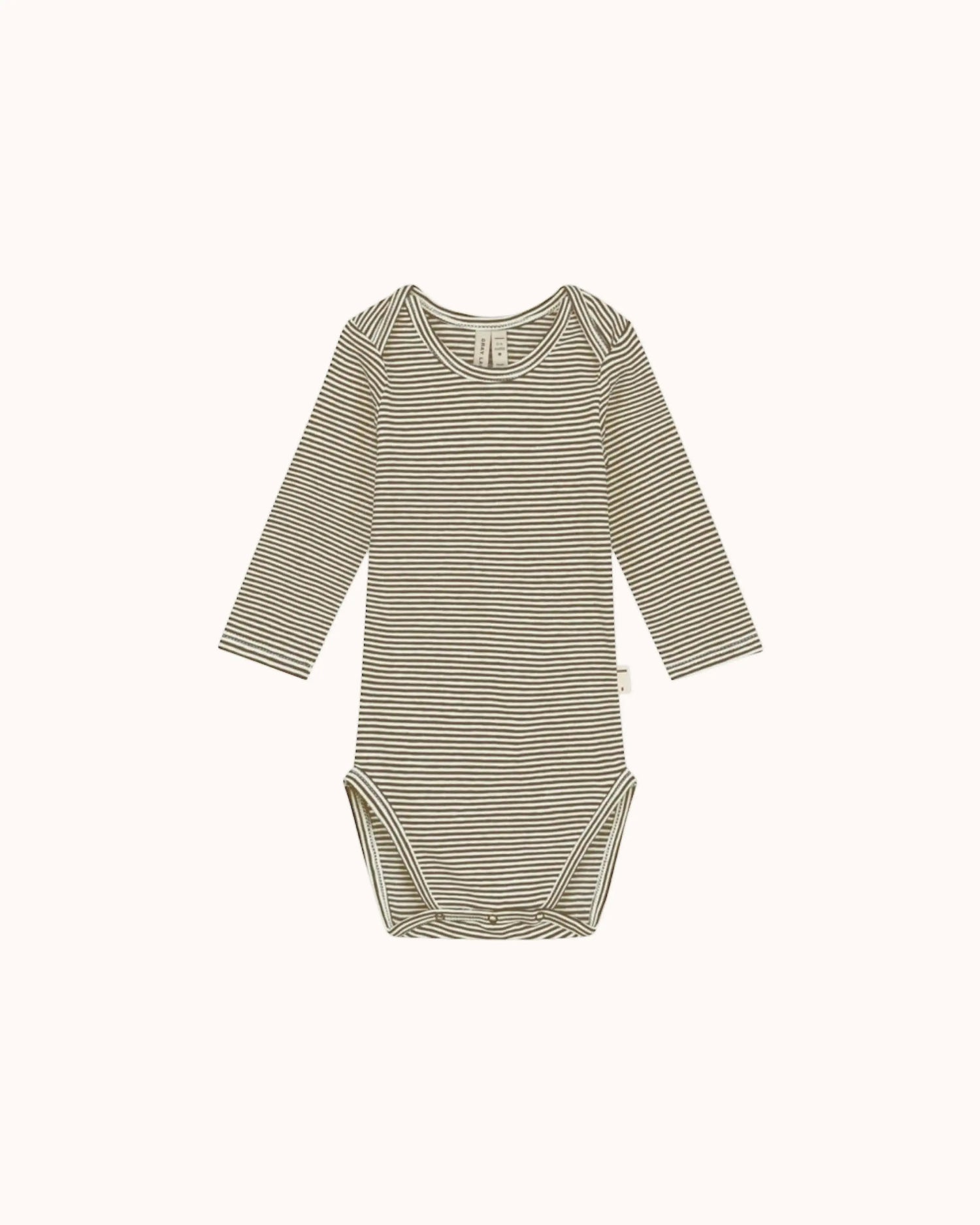 Long-sleeved Baby Body in woody/cream