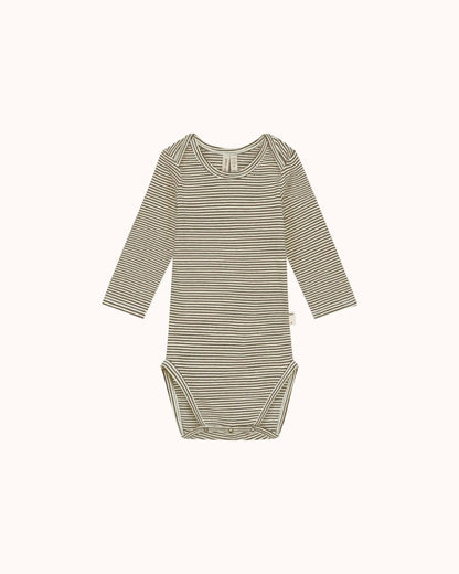 Long-sleeved Baby Body in woody/cream