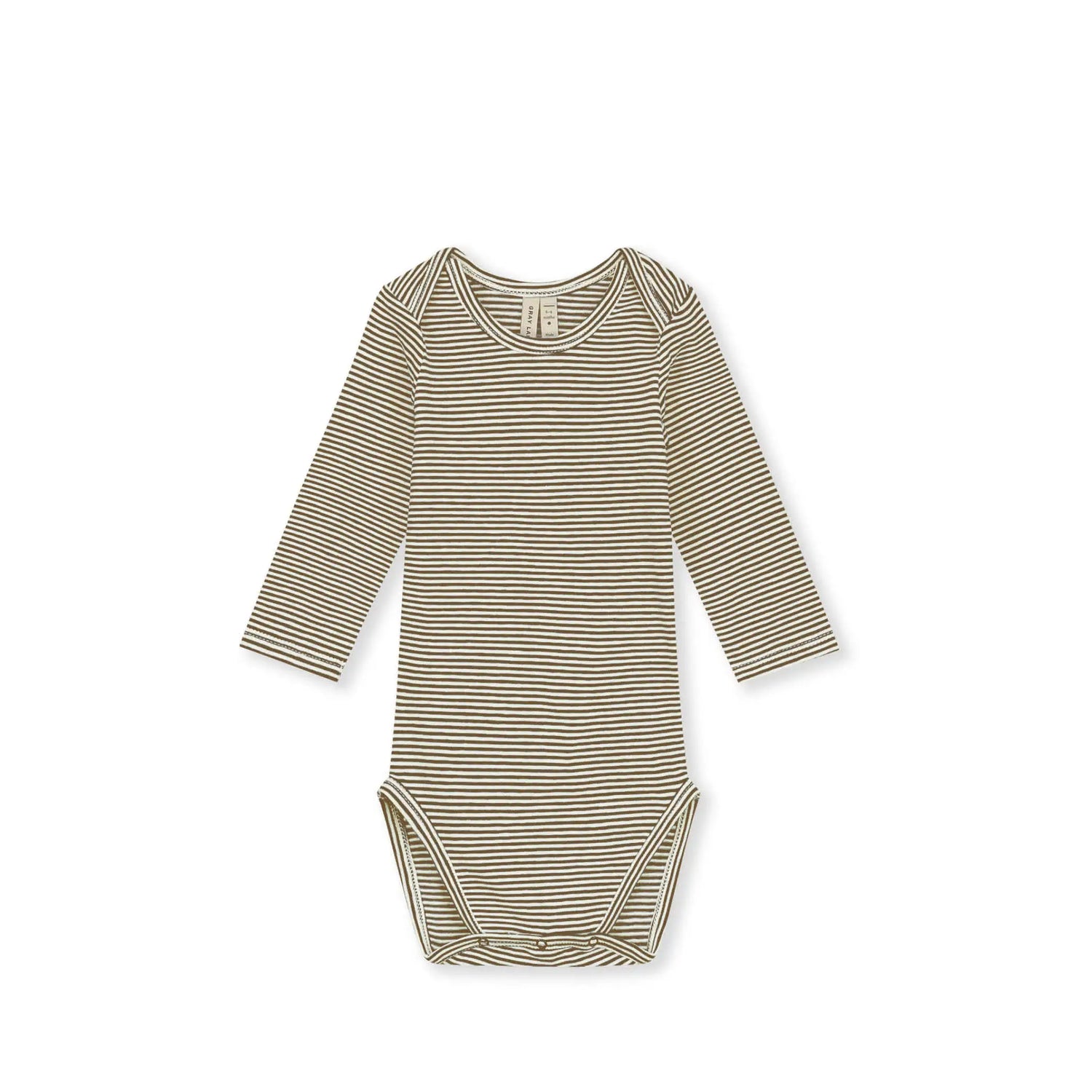 Short-sleeved Baby Body in woody/cream