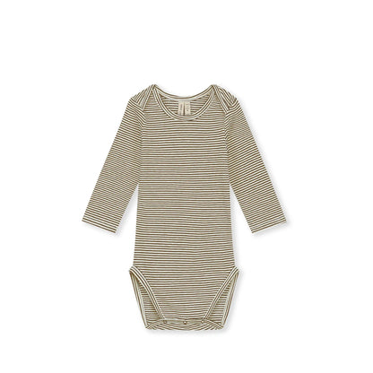 Short-sleeved Baby Body in woody/cream
