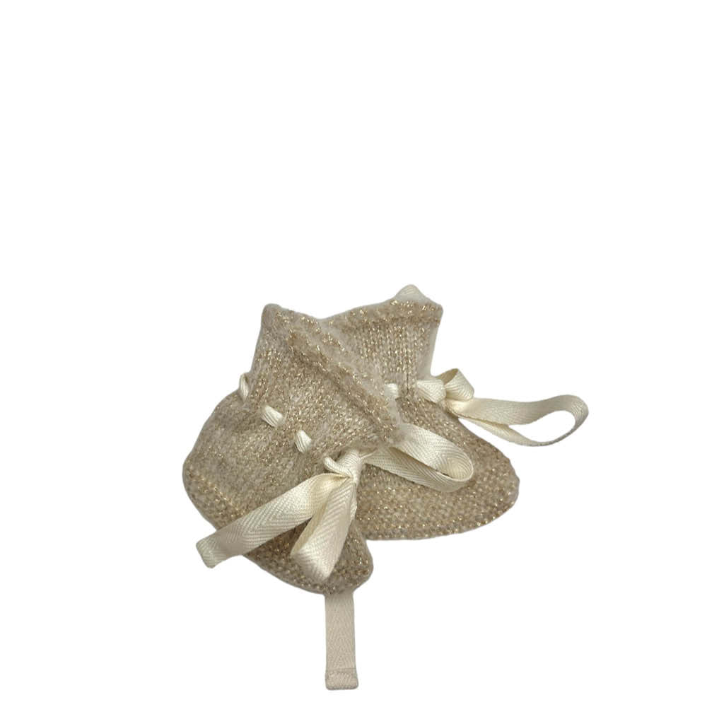 Baby Booties in natural/gold melange