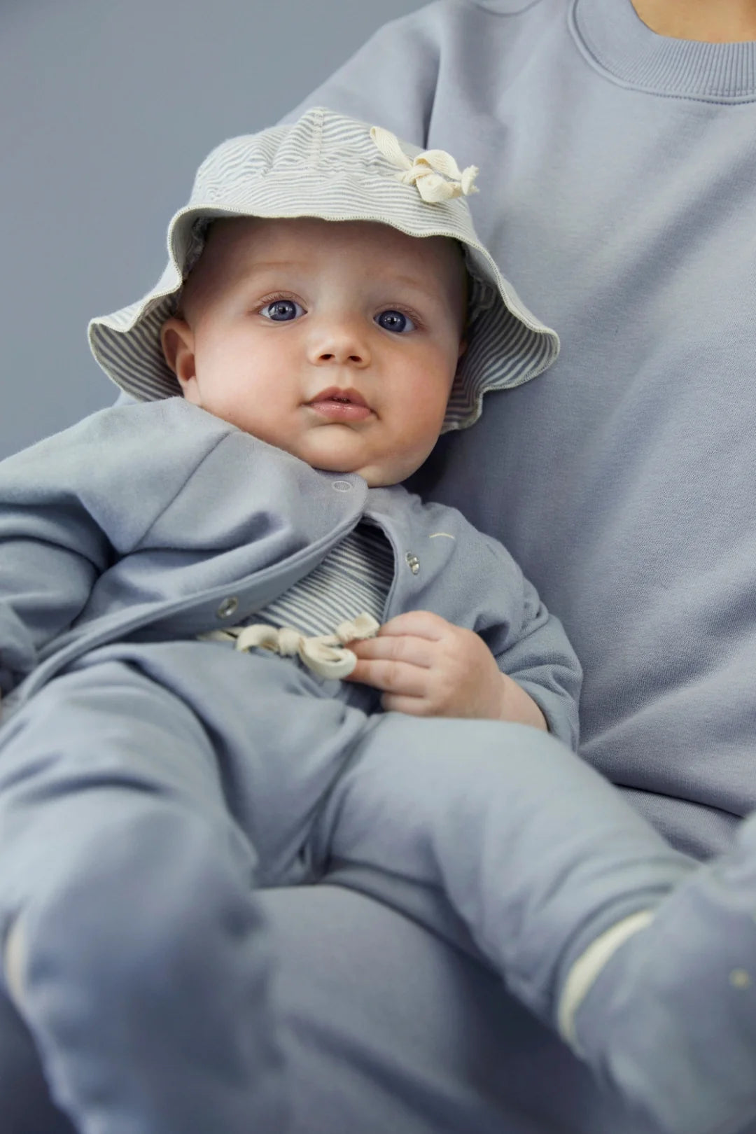 Baby Raglan Cardigan in stone gray