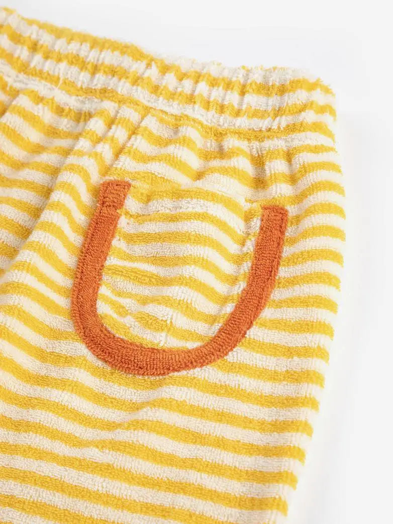 Baby Frottee Hose in gelb gestreift