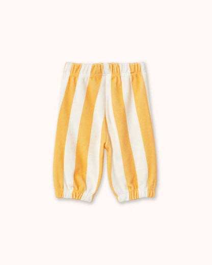 Baby Towel Sweatpants in yellow stripes