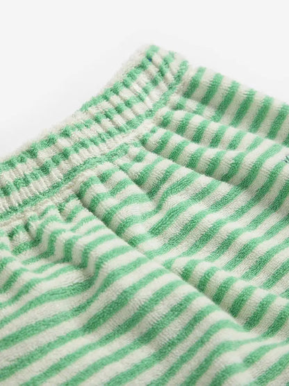 Baby Terry Cloth Pants in green stripes