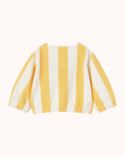 Baby Towel Jacket in yellow stripes