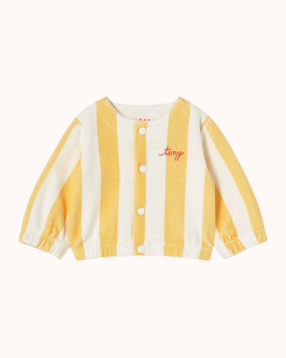 Baby Towel Jacket in yellow stripes