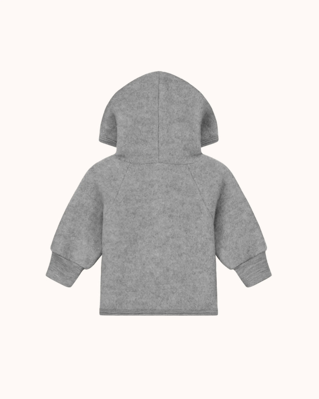 Wool Hooded Baby Jacket in gray melange