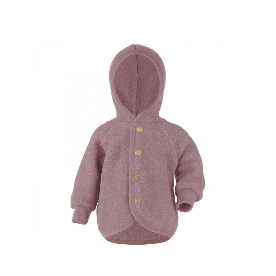 Baby Kapuzenjacke aus Wolle in rosenholz melange